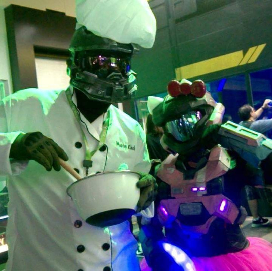 Punny Spartans Master Chef and Halo Kitty