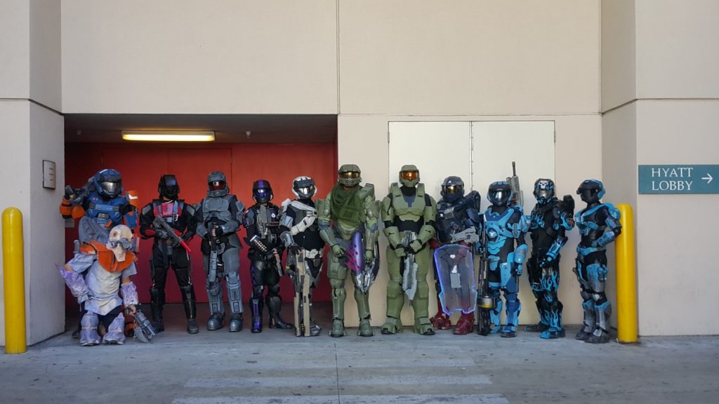 Spartans lined up, at ease.